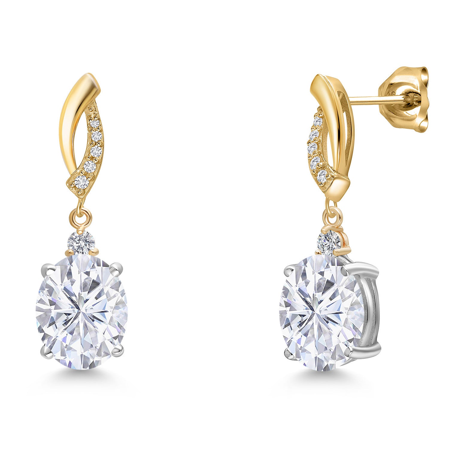 Earrings in 925 Sterling Silver and 10K Yellow Gold