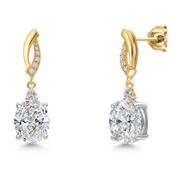 Earrings in 925 Sterling Silver and 10K Yellow Gold