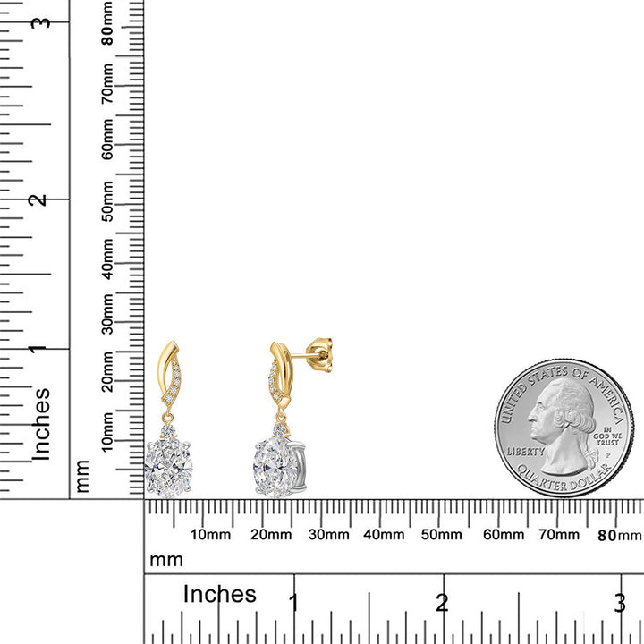 Earrings in 925 Sterling Silver and 10K Yellow Gold