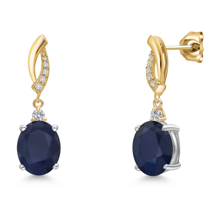 Earrings in 925 Sterling Silver and 10K Yellow Gold