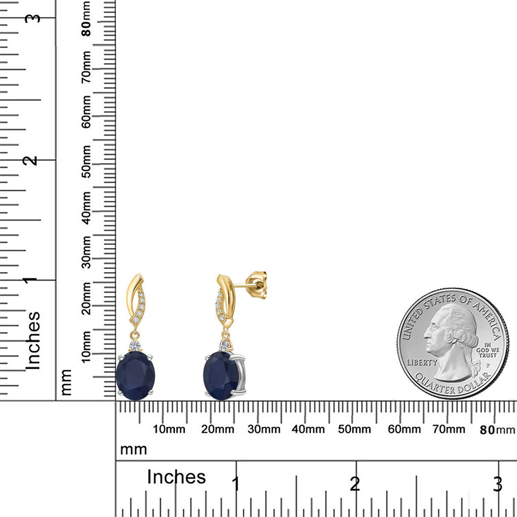 Earrings in 925 Sterling Silver and 10K Yellow Gold
