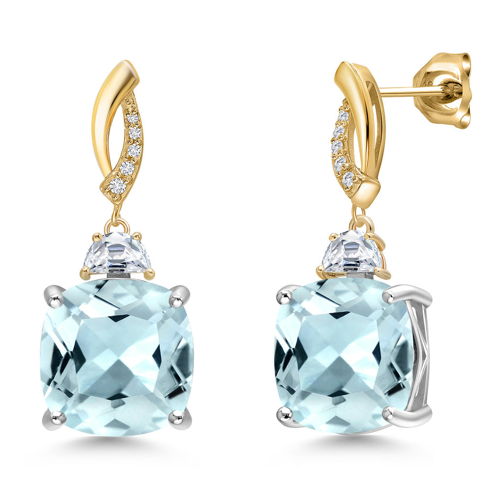 Earrings in 925 Sterling Silver and 10K Yellow Gold