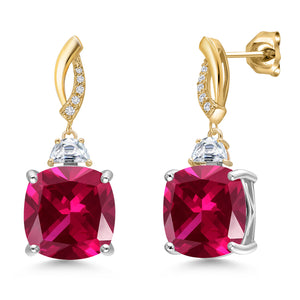 Earrings in 925 Sterling Silver and 10K Yellow Gold