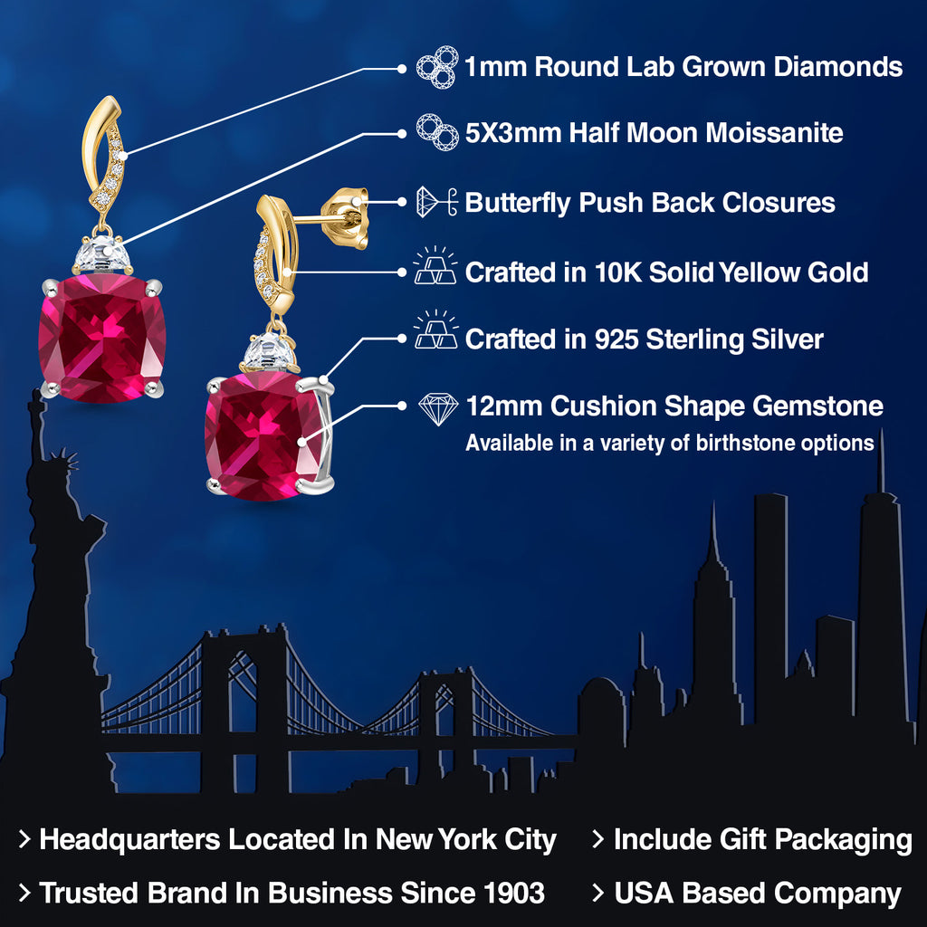 Earrings in 925 Sterling Silver and 10K Yellow Gold