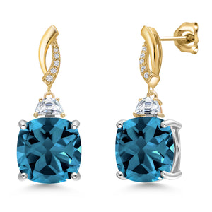 Earrings in 925 Sterling Silver and 10K Yellow Gold