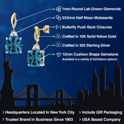 Earrings in 925 Sterling Silver and 10K Yellow Gold