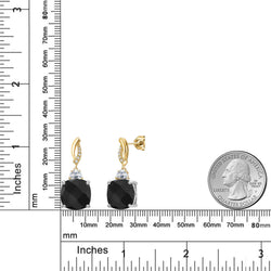 Earrings in 925 Sterling Silver and 10K Yellow Gold