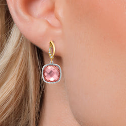 Earrings in 925 Sterling Silver and 10K Yellow Gold