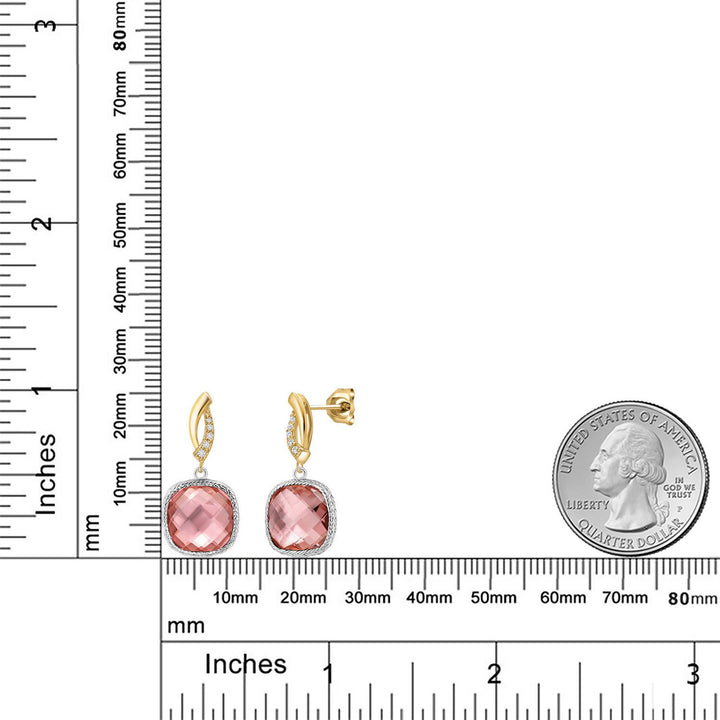Earrings in 925 Sterling Silver and 10K Yellow Gold