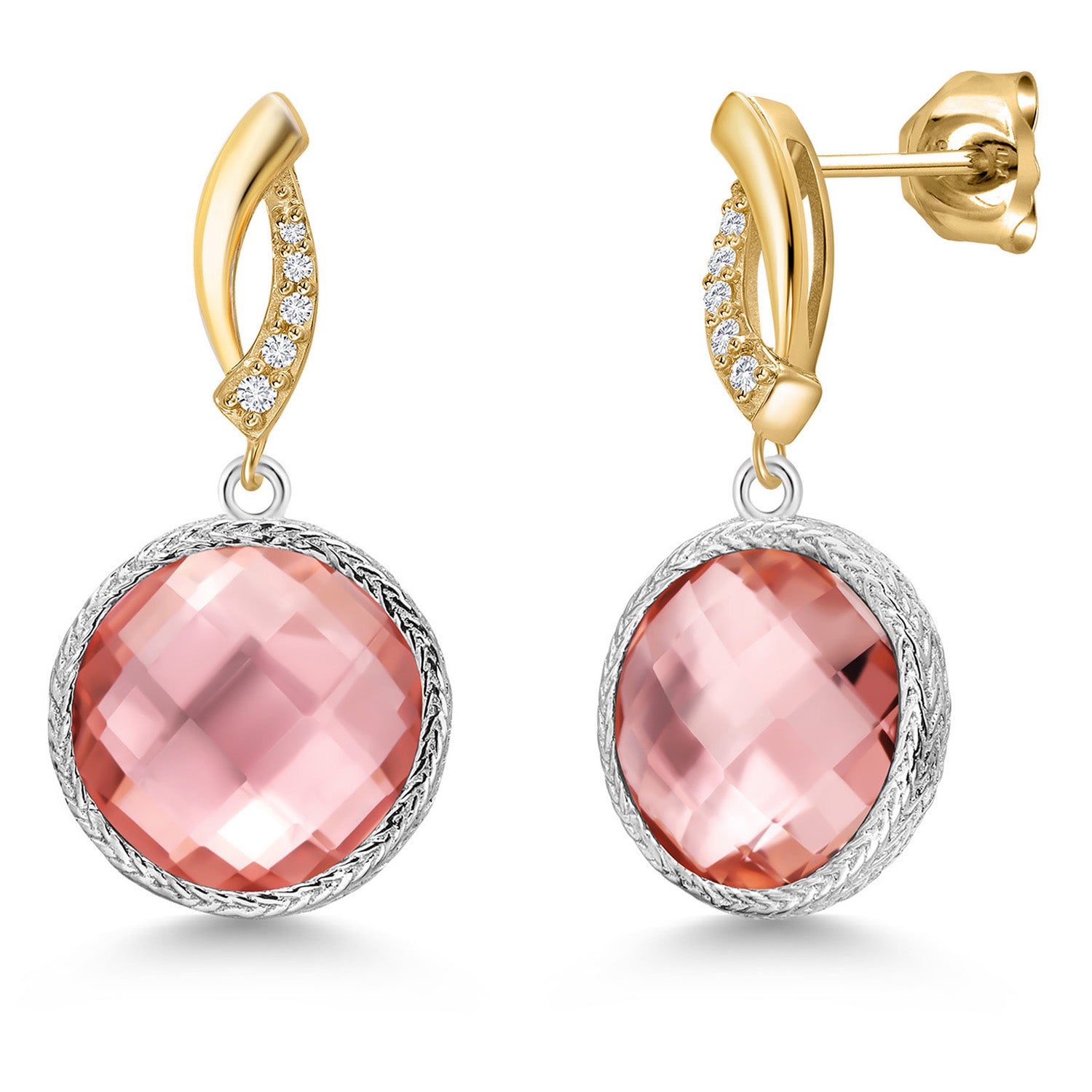 Earrings in 925 Sterling Silver and 10K Yellow Gold