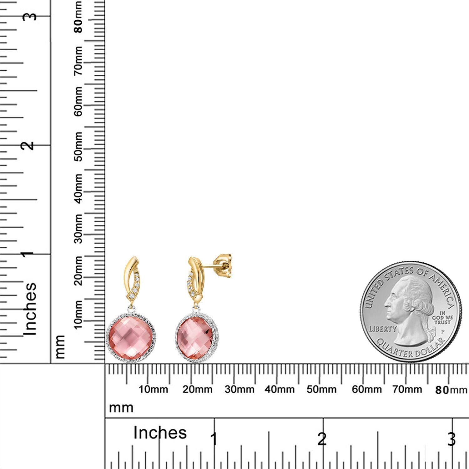Earrings in 925 Sterling Silver and 10K Yellow Gold