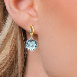 Earrings in 925 Sterling Silver and 10K Yellow Gold