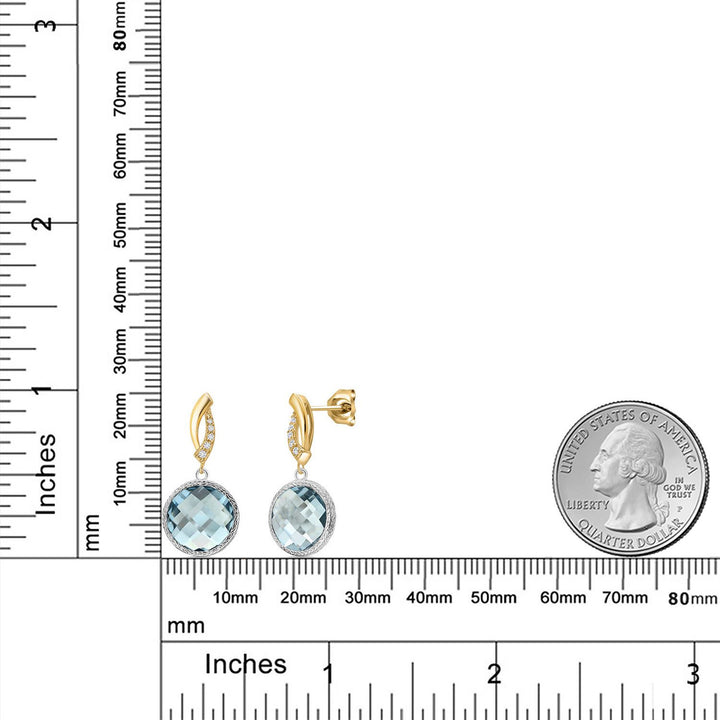 Earrings in 925 Sterling Silver and 10K Yellow Gold