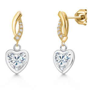 Earrings in 925 Sterling Silver and 10K Yellow Gold