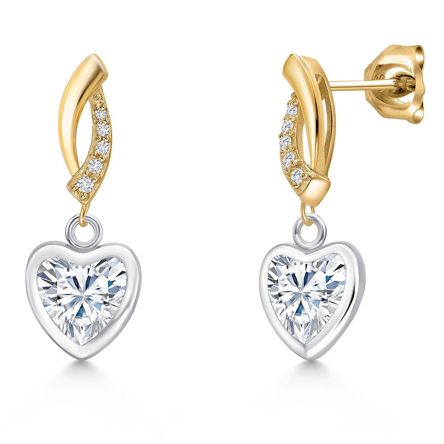 Earrings in 925 Sterling Silver and 10K Yellow Gold