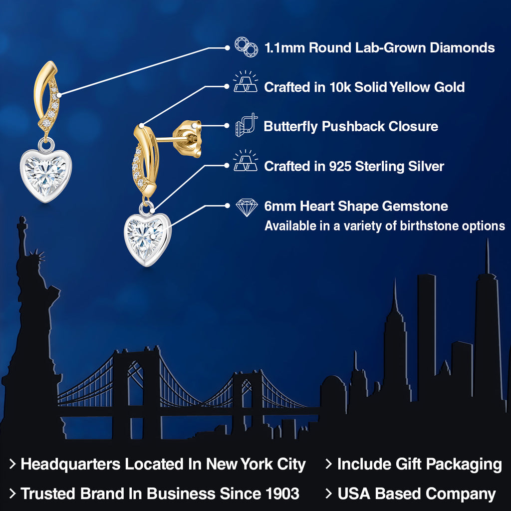 Earrings in 925 Sterling Silver and 10K Yellow Gold