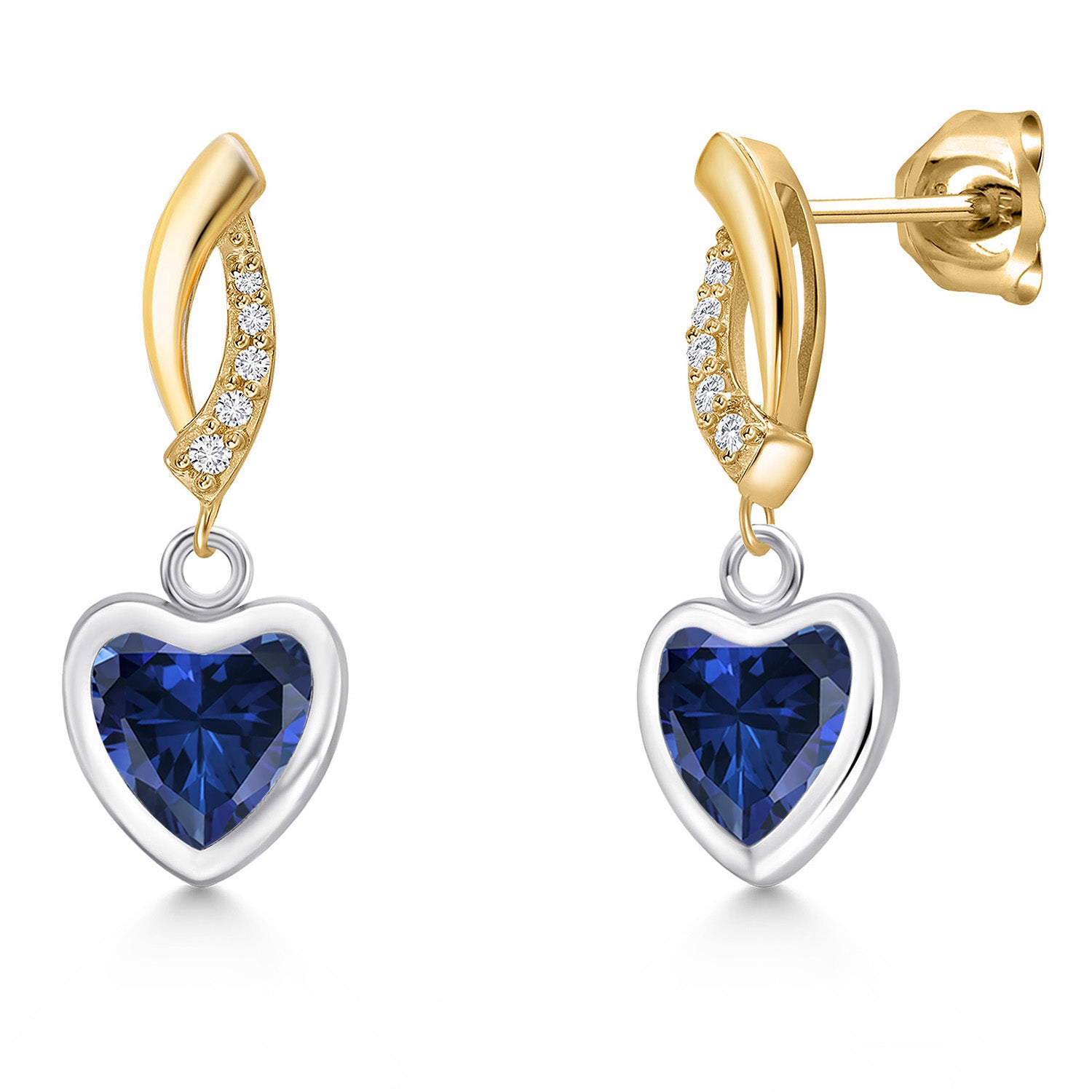 Earrings in 925 Sterling Silver and 10K Yellow Gold