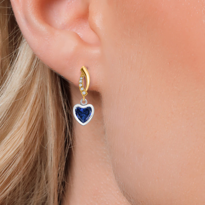 Earrings in 925 Sterling Silver and 10K Yellow Gold