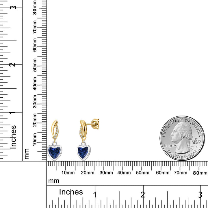 Earrings in 925 Sterling Silver and 10K Yellow Gold