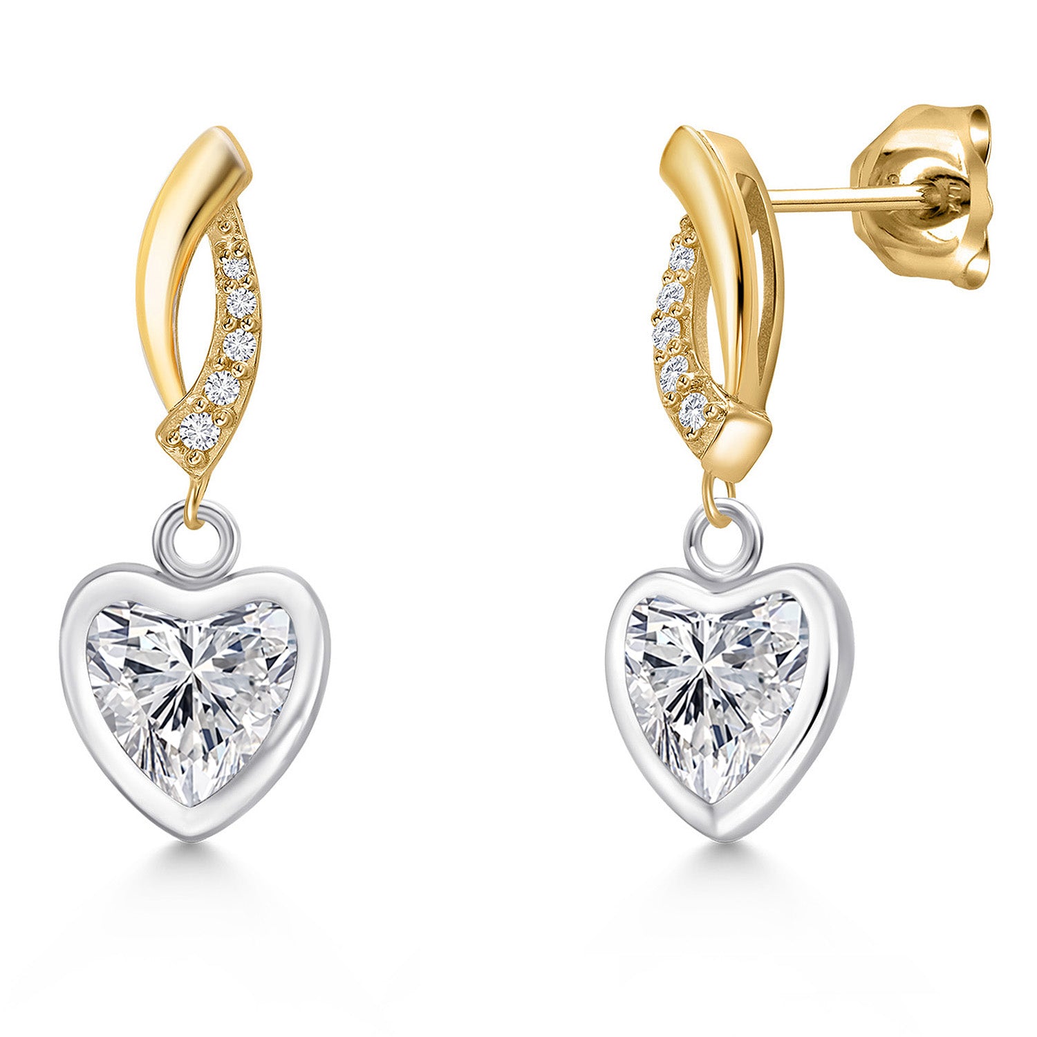 Earrings in 925 Sterling Silver and 10K Yellow Gold
