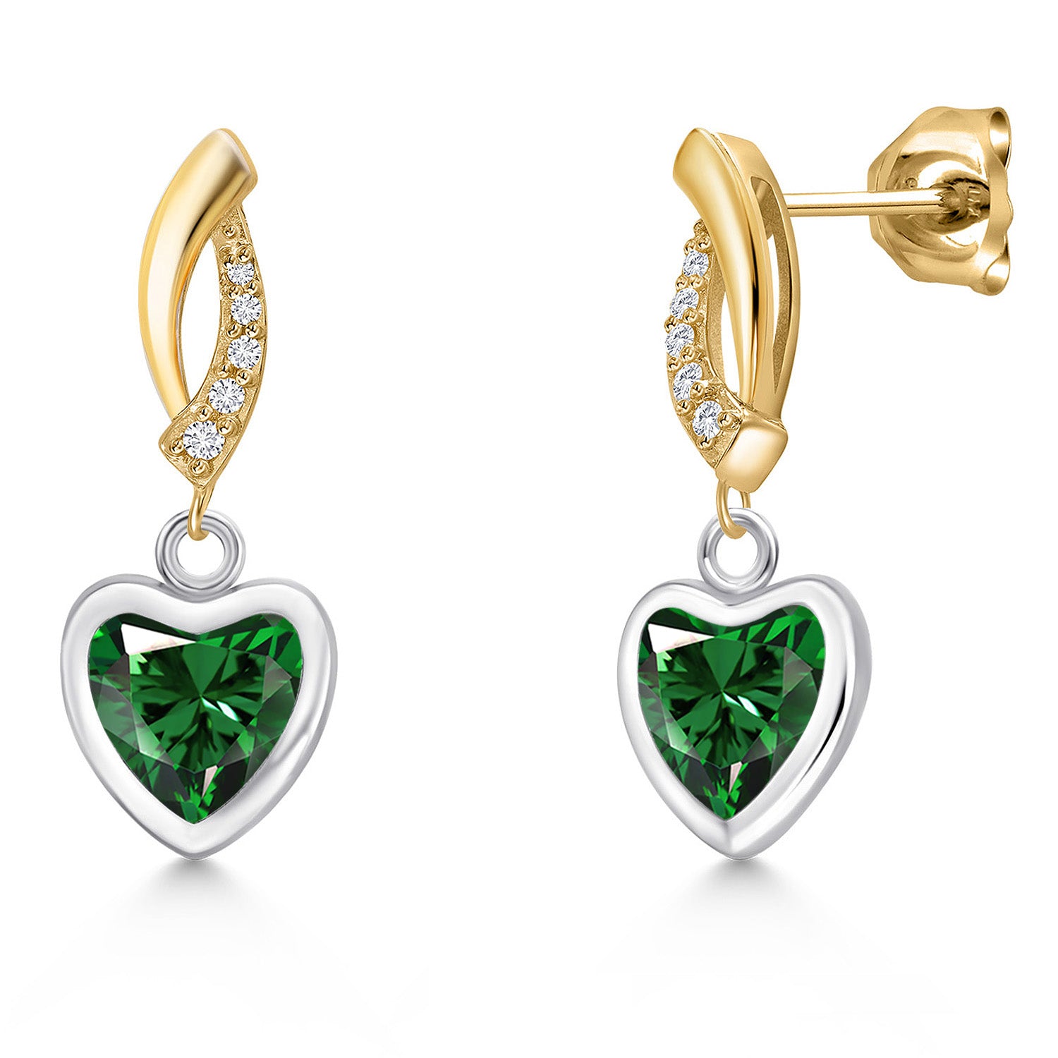 Earrings in 925 Sterling Silver and 10K Yellow Gold