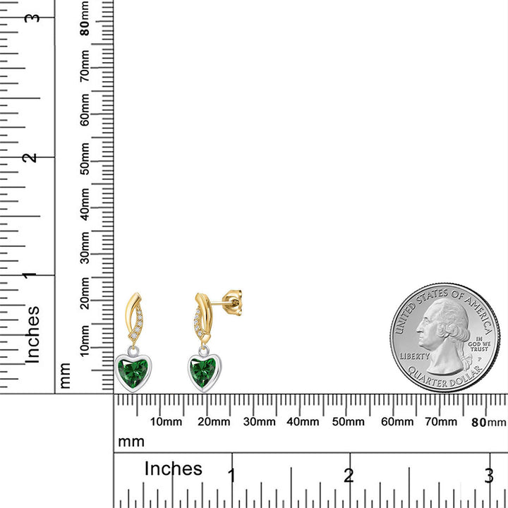 Earrings in 925 Sterling Silver and 10K Yellow Gold