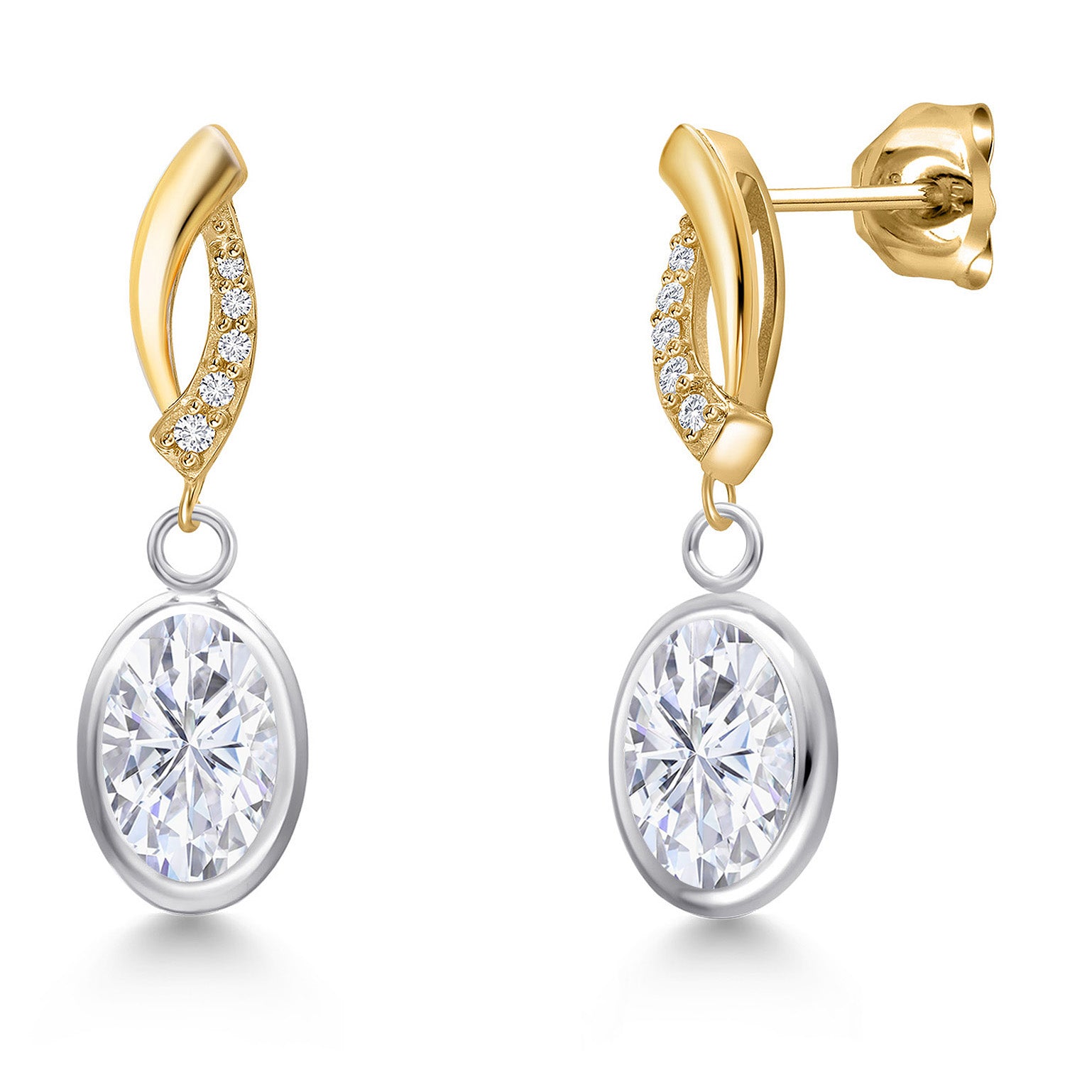 Earrings in 925 Sterling Silver and 10K Yellow Gold