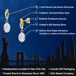 Earrings in 925 Sterling Silver and 10K Yellow Gold