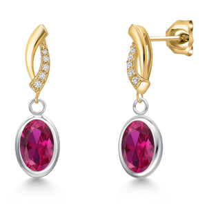 Earrings in 925 Sterling Silver and 10K Yellow Gold