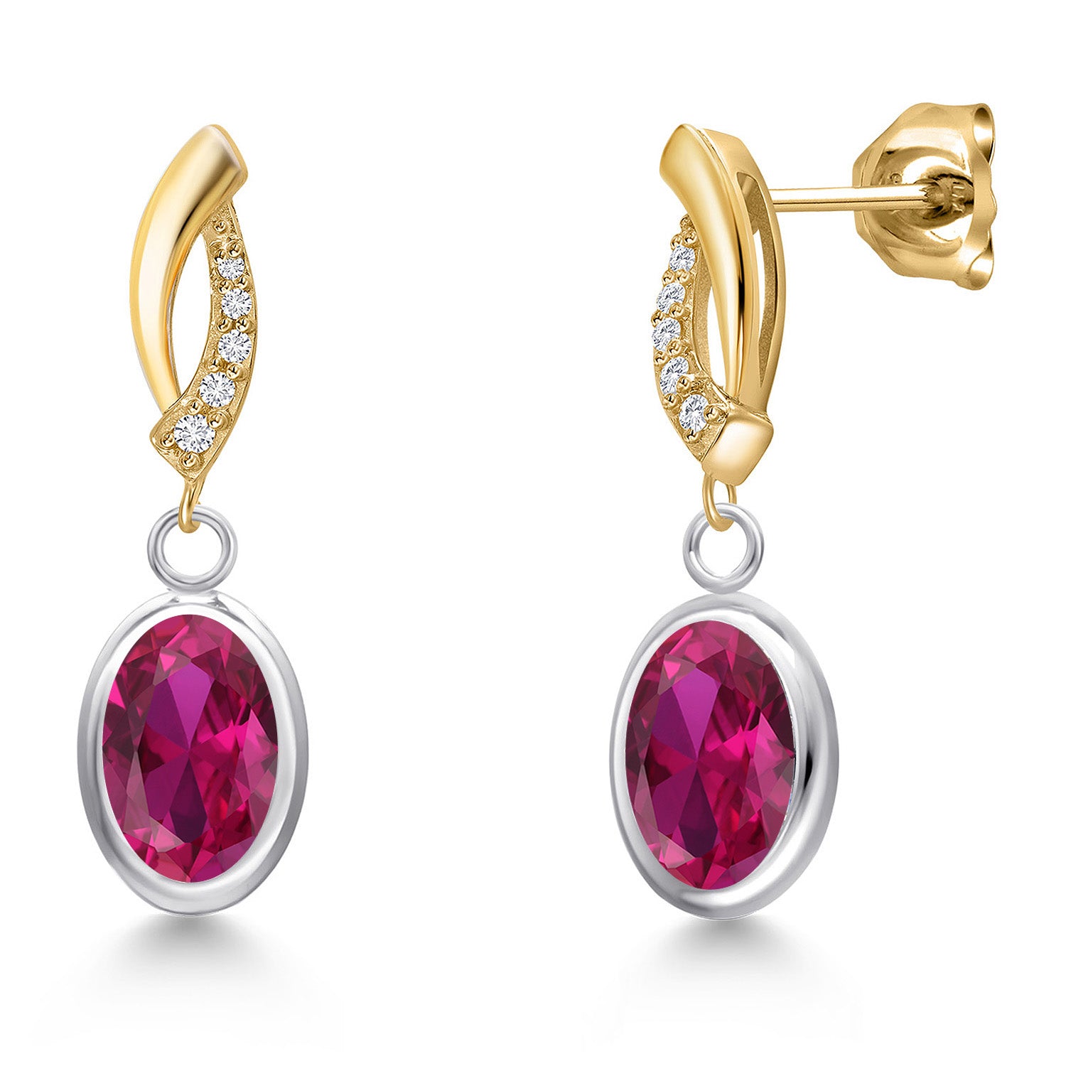 Earrings in 925 Sterling Silver and 10K Yellow Gold
