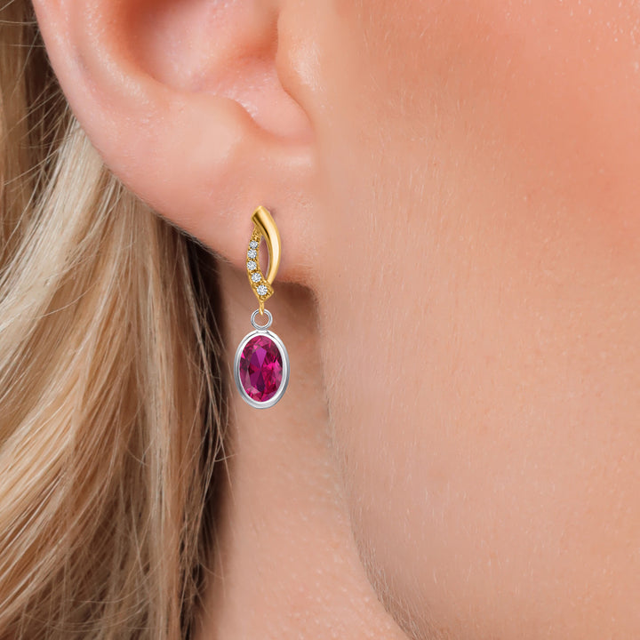 Earrings in 925 Sterling Silver and 10K Yellow Gold