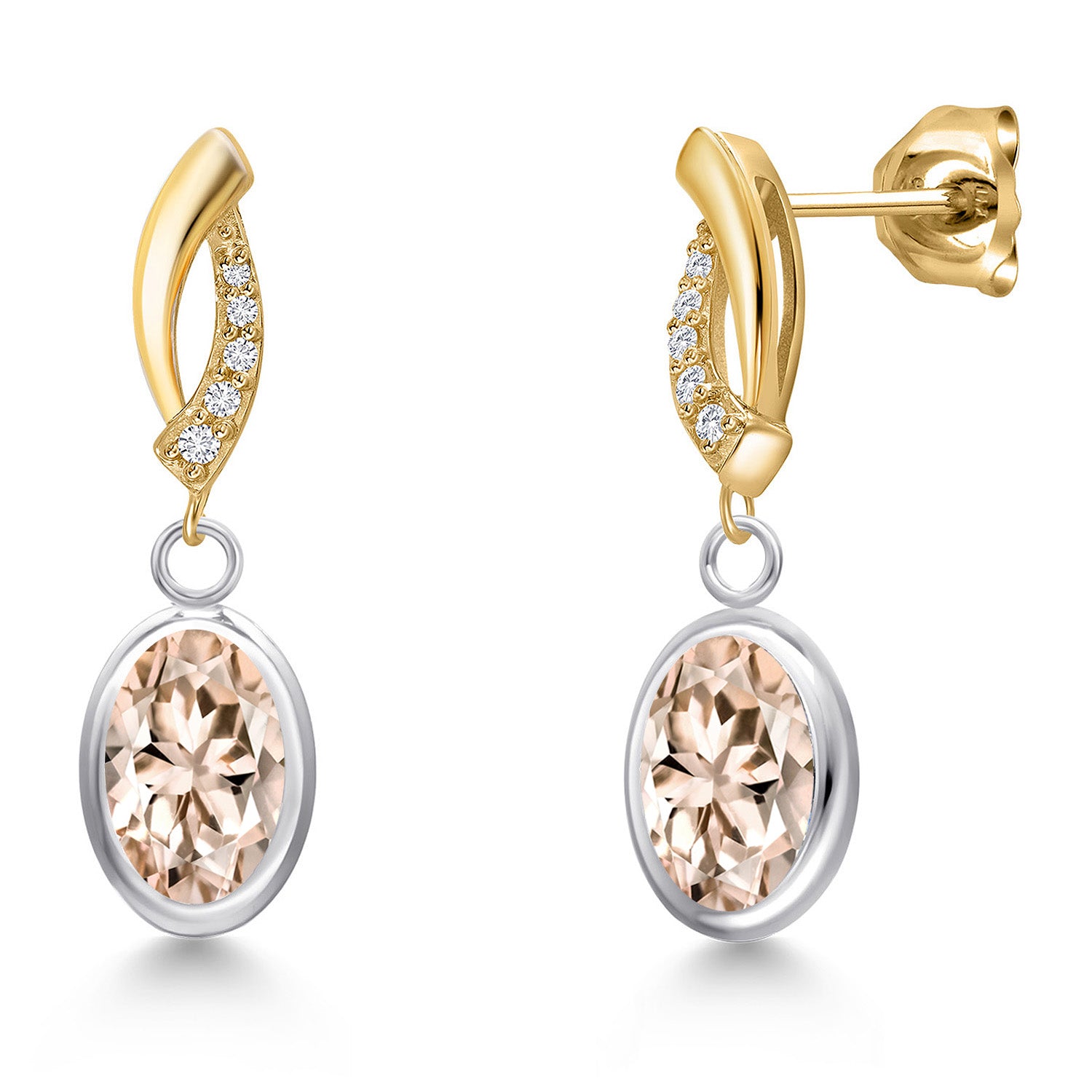 Earrings in 925 Sterling Silver and 10K Yellow Gold