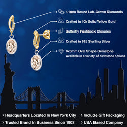Earrings in 925 Sterling Silver and 10K Yellow Gold