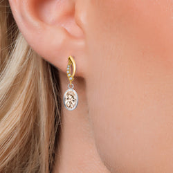 Earrings in 925 Sterling Silver and 10K Yellow Gold