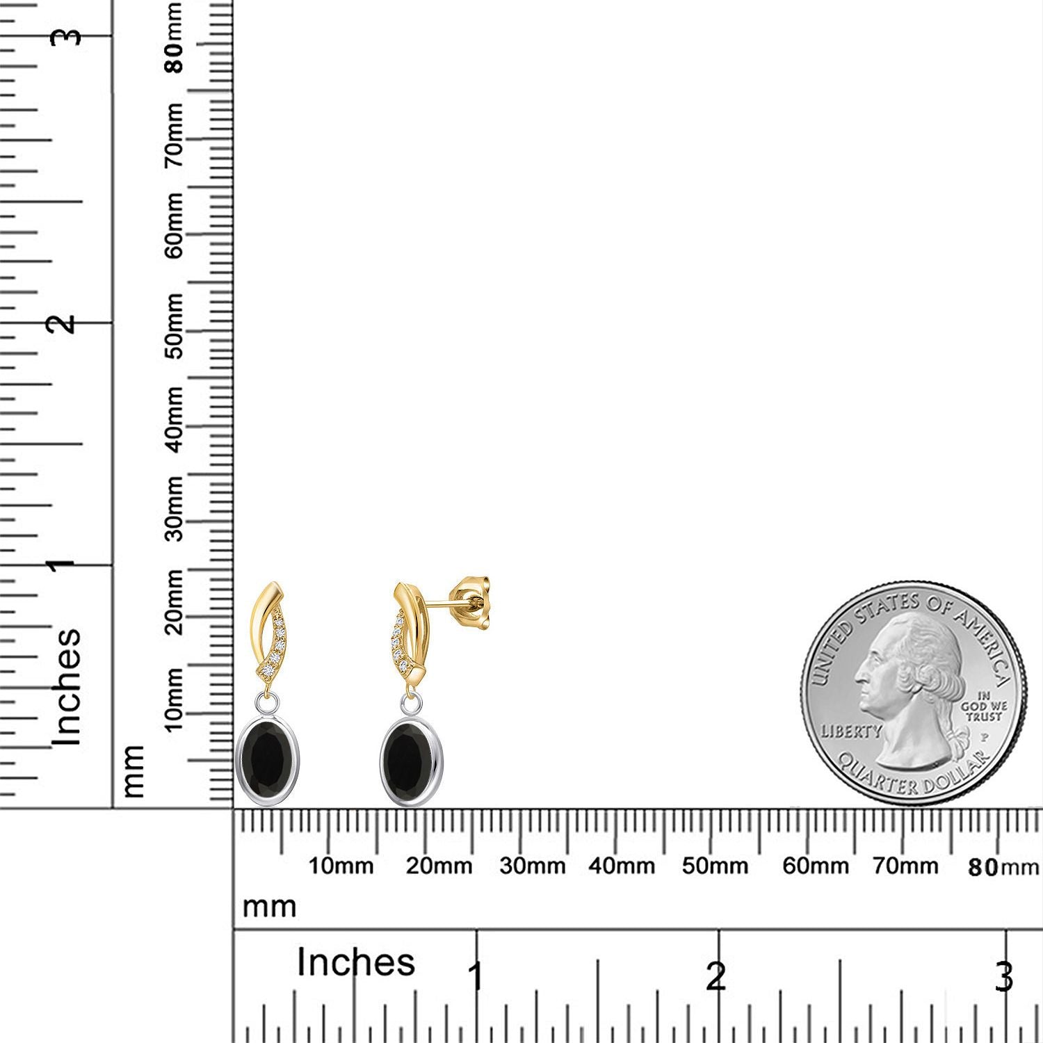 Earrings in 925 Sterling Silver and 10K Yellow Gold