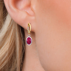 Earrings in 925 Sterling Silver and 10K Yellow Gold