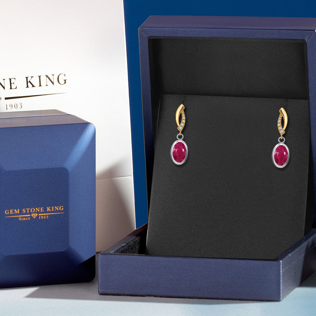 Earrings in 925 Sterling Silver and 10K Yellow Gold