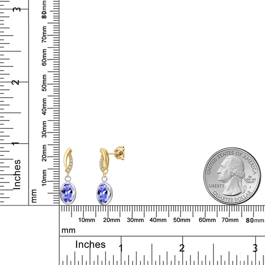 Earrings in 925 Sterling Silver and 10K Yellow Gold
