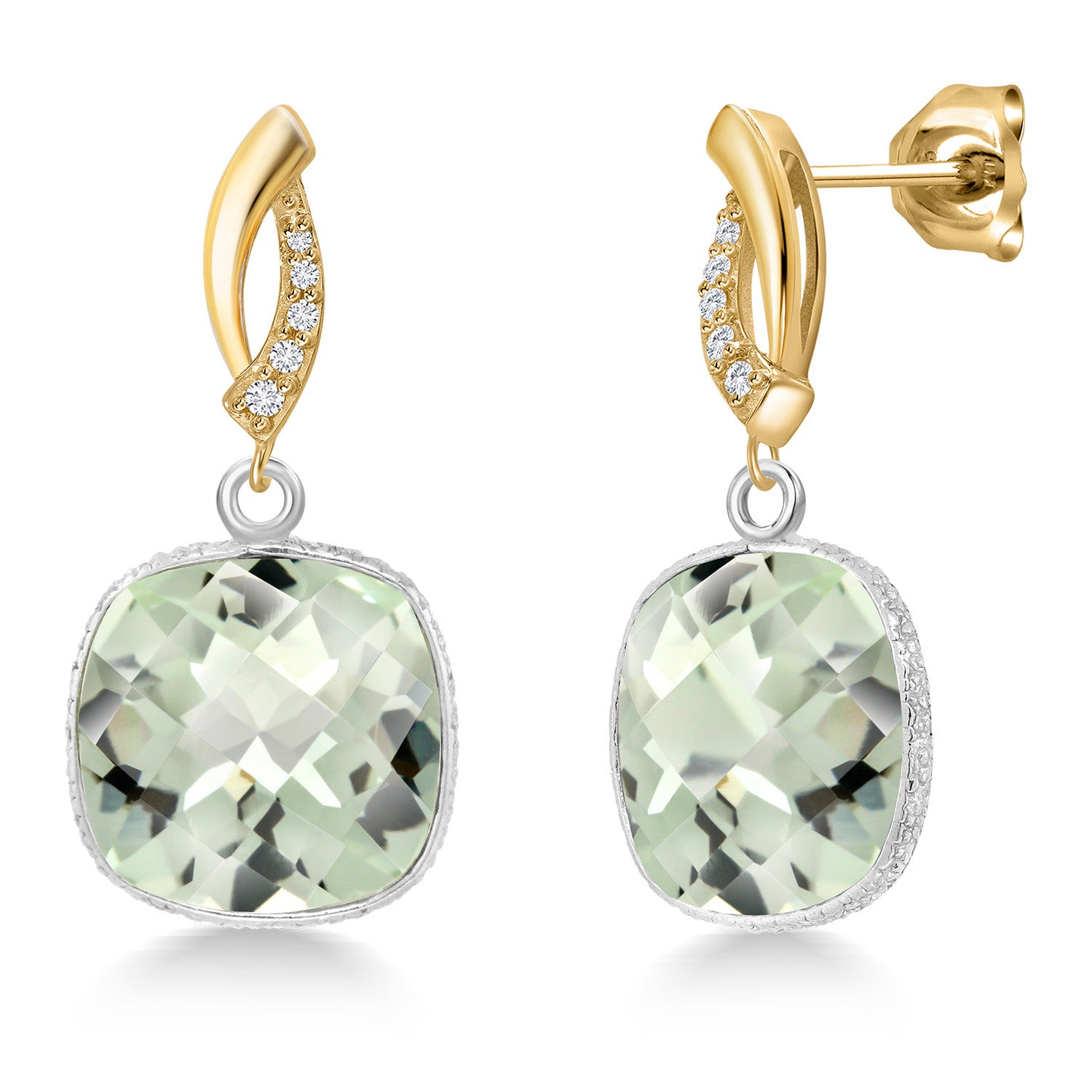 Earrings in 925 Sterling Silver and 10K Yellow Gold