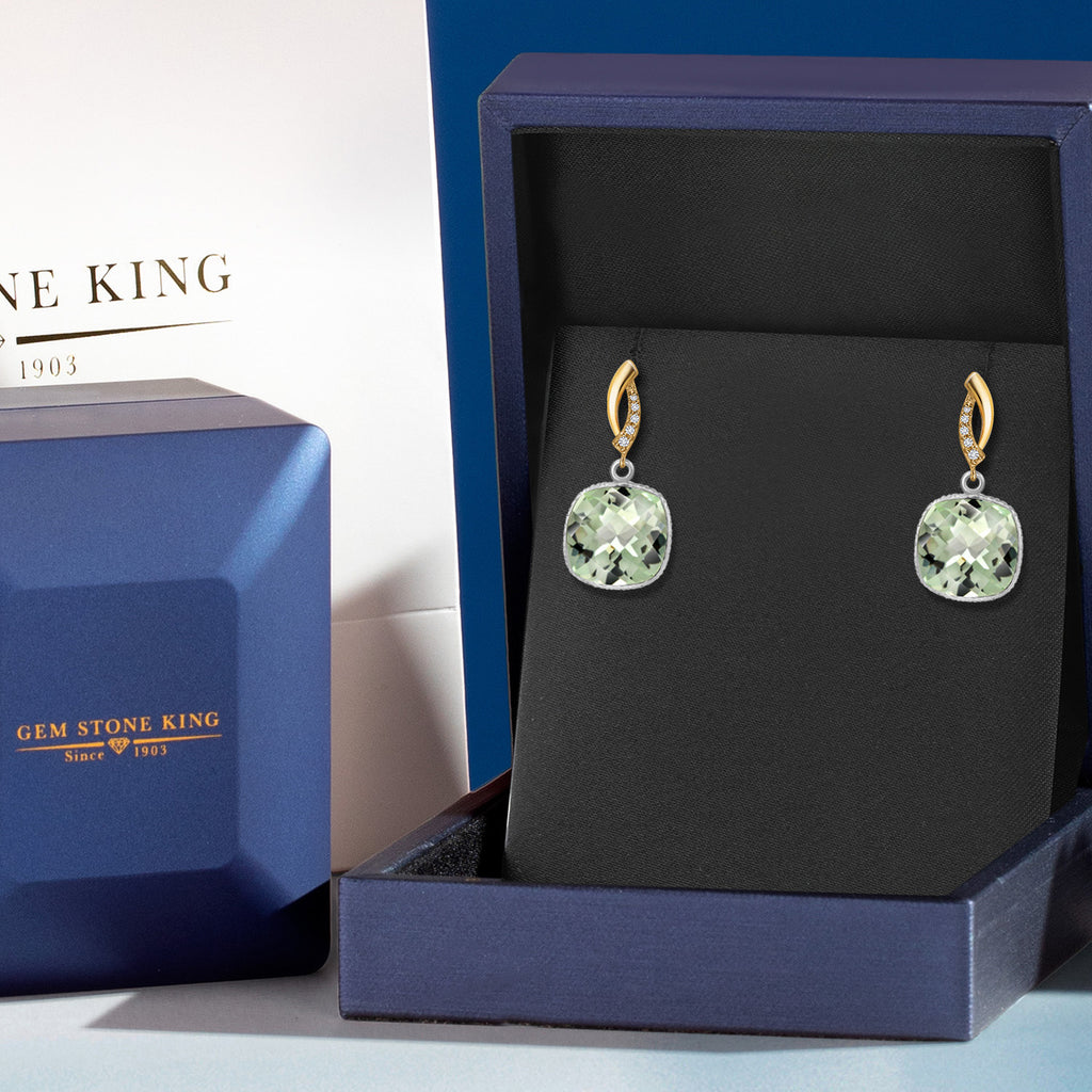 Earrings in 925 Sterling Silver and 10K Yellow Gold