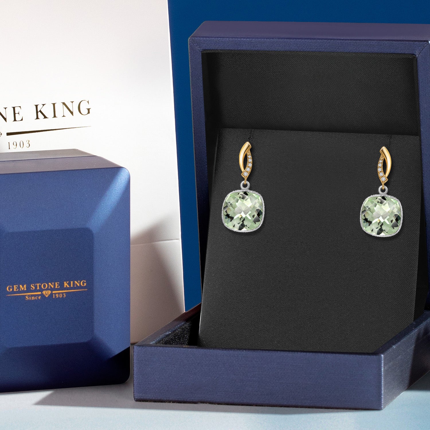 Earrings in 925 Sterling Silver and 10K Yellow Gold
