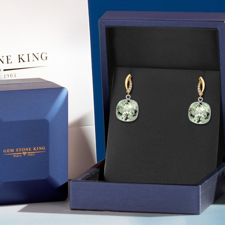 Earrings in 925 Sterling Silver and 10K Yellow Gold