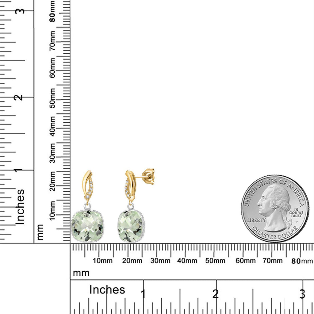 Earrings in 925 Sterling Silver and 10K Yellow Gold