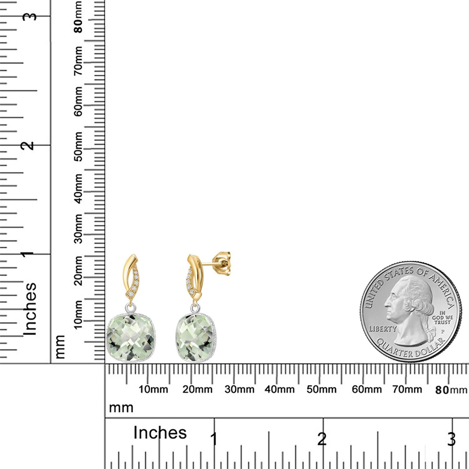 Earrings in 925 Sterling Silver and 10K Yellow Gold