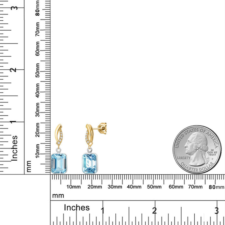 Earrings in 925 Sterling Silver and 10K Yellow Gold