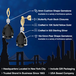 Earrings in 925 Sterling Silver and 10K Yellow Gold