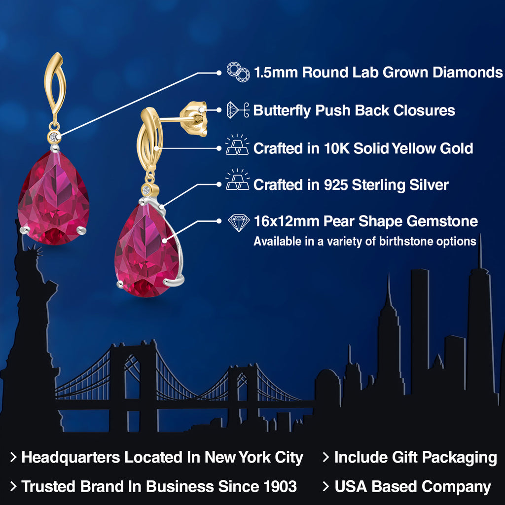 Earrings in 925 Sterling Silver and 10K Yellow Gold