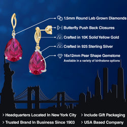 Earrings in 925 Sterling Silver and 10K Yellow Gold