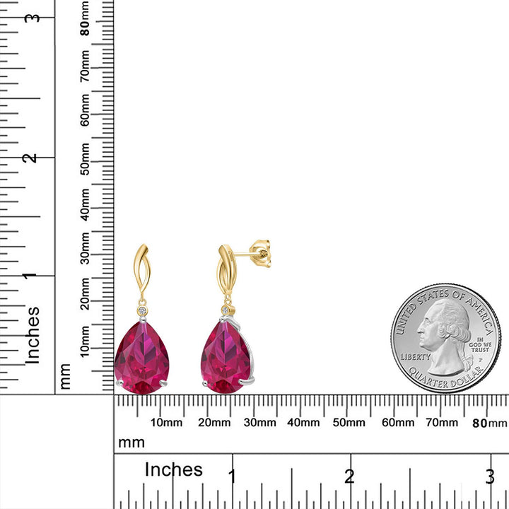 Earrings in 925 Sterling Silver and 10K Yellow Gold