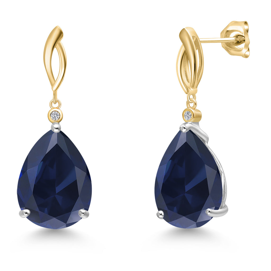 Earrings in 925 Sterling Silver and 10K Yellow Gold